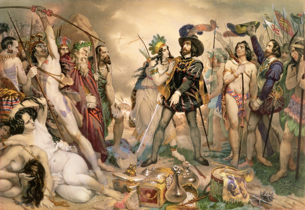 Hernan Cortes encounters the Aztecs During his Conquest of Mexico