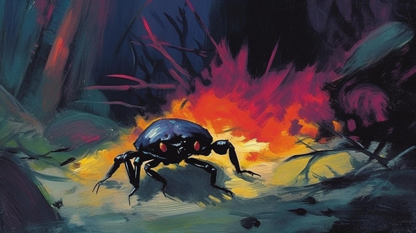 A painting of a crab.